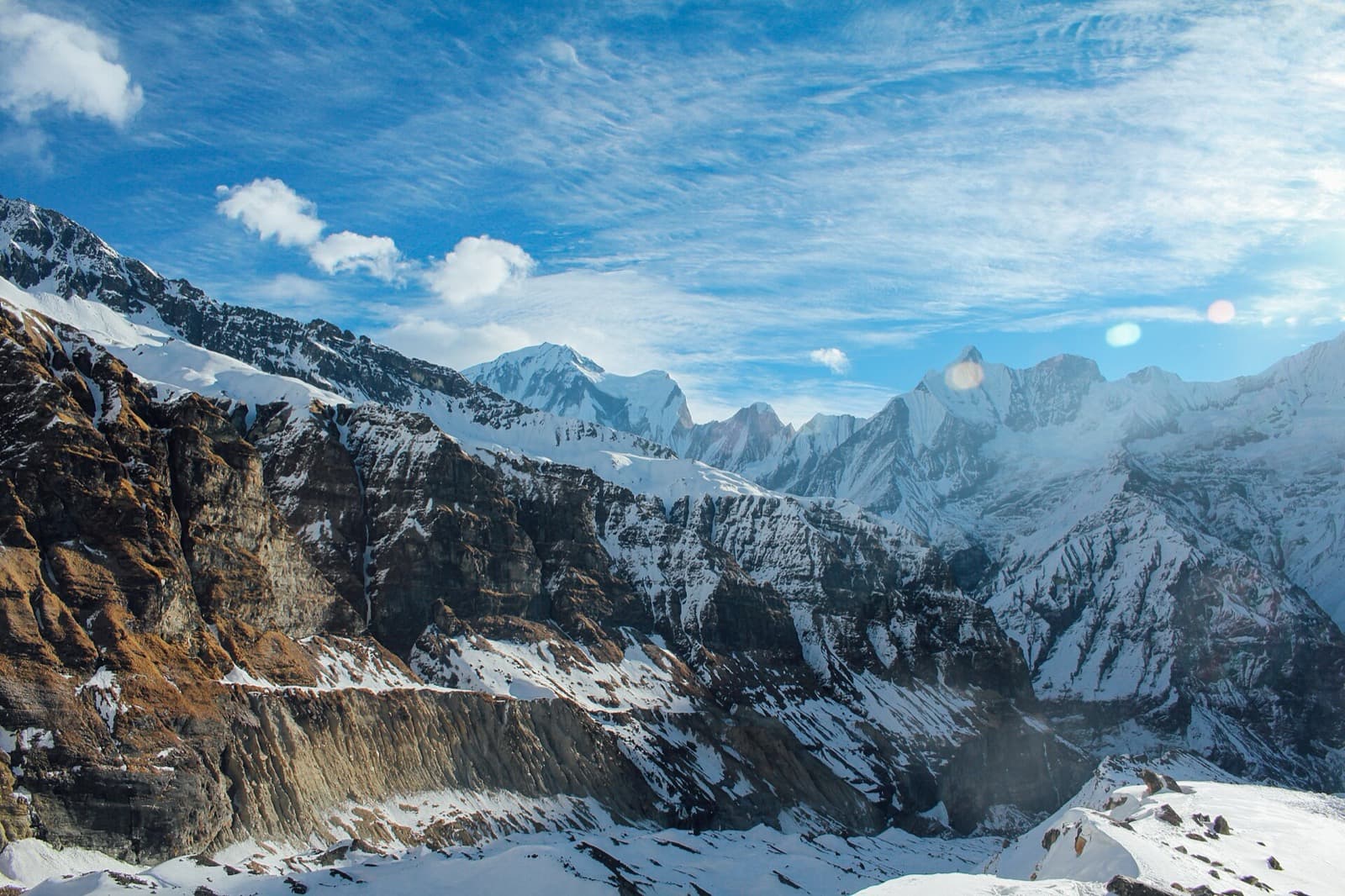 The Annapurna range seen from the trail near Ghandruk